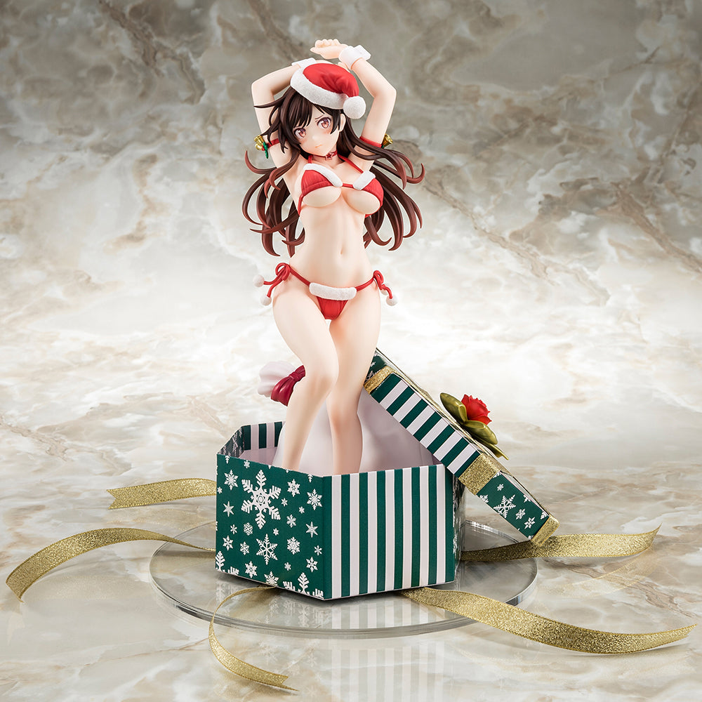 Vorbemalte Figur im Maßstab 1:6 von Rent-A-Girlfriend MIZUHARA Chizuru in einem Weihnachtsmann-Bikini als flauschige Figur. 2. Weihnachten – BALD KOMMT