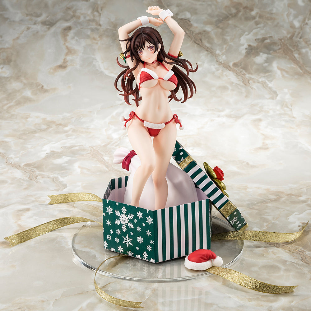 Vorbemalte Figur im Maßstab 1:6 von Rent-A-Girlfriend MIZUHARA Chizuru in einem Weihnachtsmann-Bikini als flauschige Figur. 2. Weihnachten – BALD KOMMT