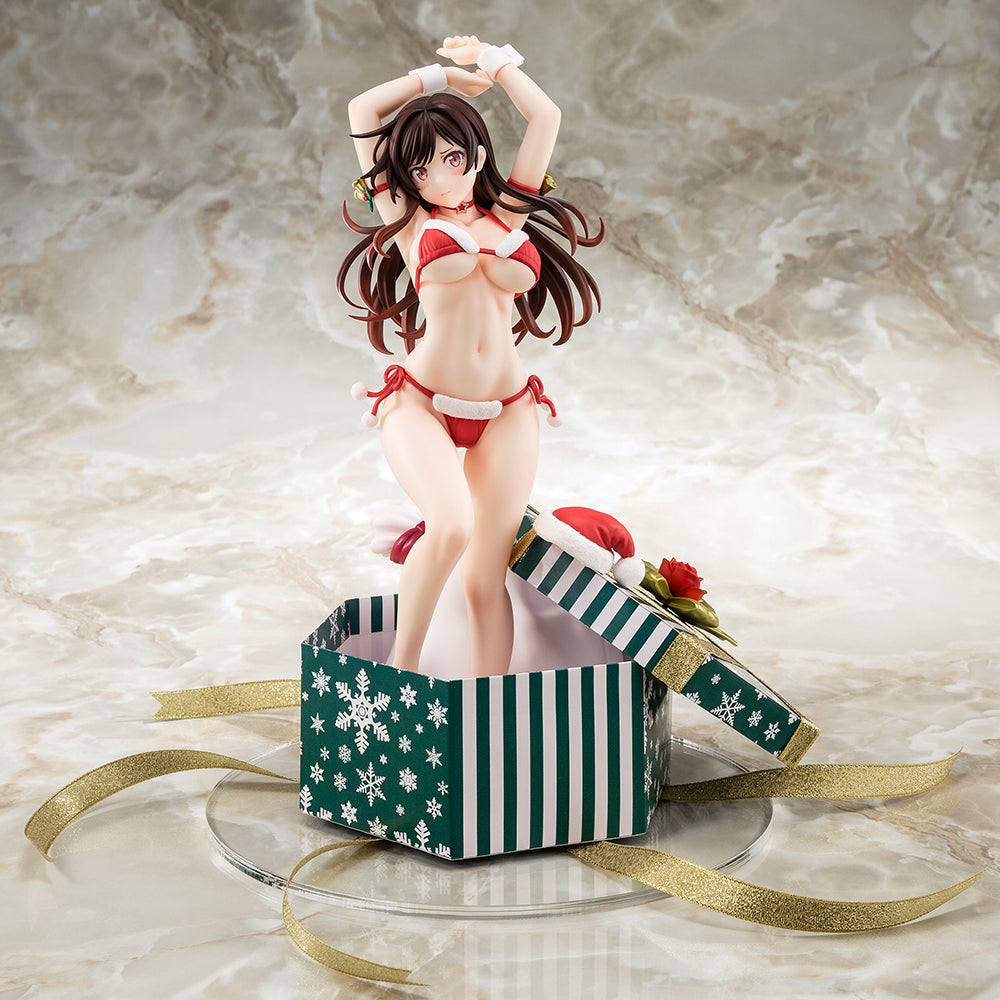 Vorbemalte Figur im Maßstab 1:6 von Rent-A-Girlfriend MIZUHARA Chizuru in einem Weihnachtsmann-Bikini als flauschige Figur. 2. Weihnachten – BALD KOMMT