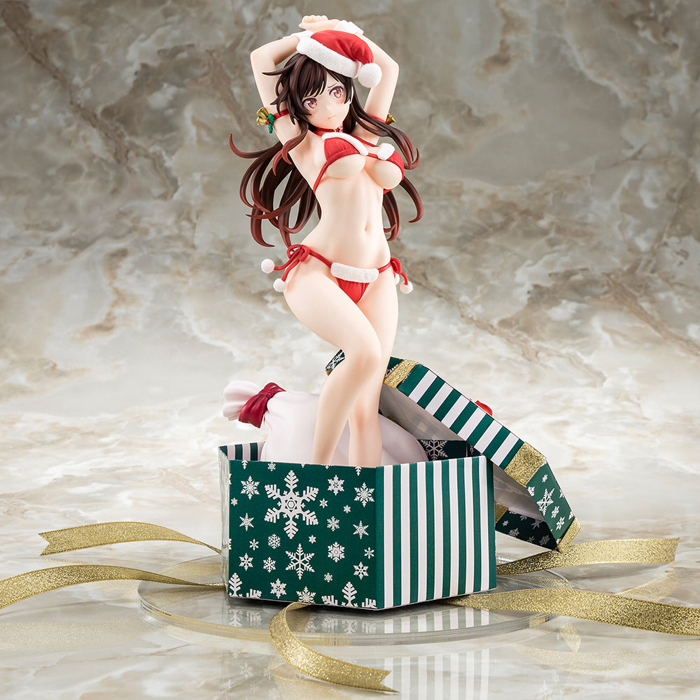 Vorbemalte Figur im Maßstab 1:6 von Rent-A-Girlfriend MIZUHARA Chizuru in einem Weihnachtsmann-Bikini als flauschige Figur. 2. Weihnachten – BALD KOMMT