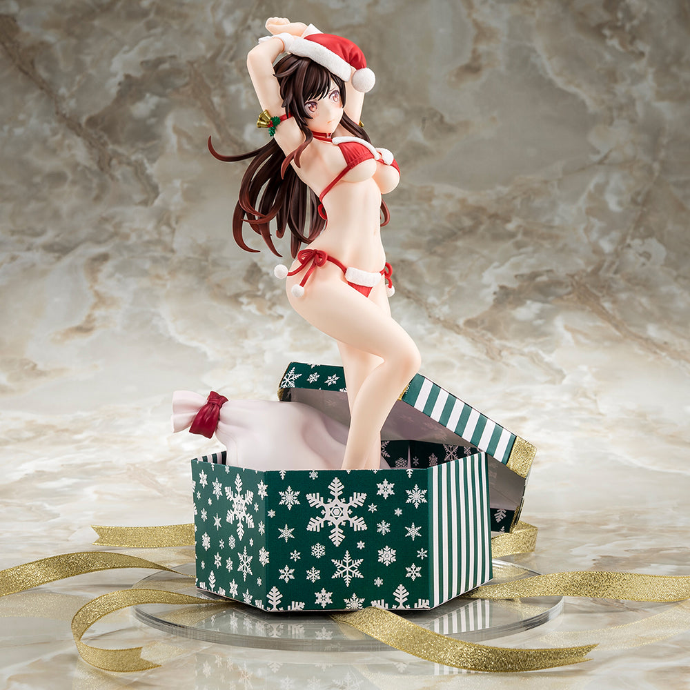 Vorbemalte Figur im Maßstab 1:6 von Rent-A-Girlfriend MIZUHARA Chizuru in einem Weihnachtsmann-Bikini als flauschige Figur. 2. Weihnachten – BALD KOMMT