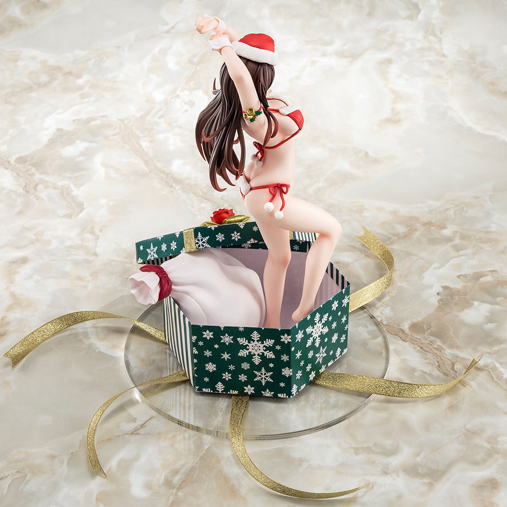 Vorbemalte Figur im Maßstab 1:6 von Rent-A-Girlfriend MIZUHARA Chizuru in einem Weihnachtsmann-Bikini als flauschige Figur. 2. Weihnachten – BALD KOMMT