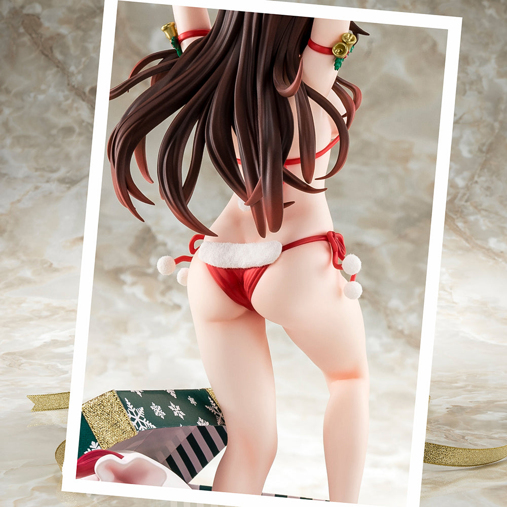 Vorbemalte Figur im Maßstab 1:6 von Rent-A-Girlfriend MIZUHARA Chizuru in einem Weihnachtsmann-Bikini als flauschige Figur. 2. Weihnachten – BALD KOMMT