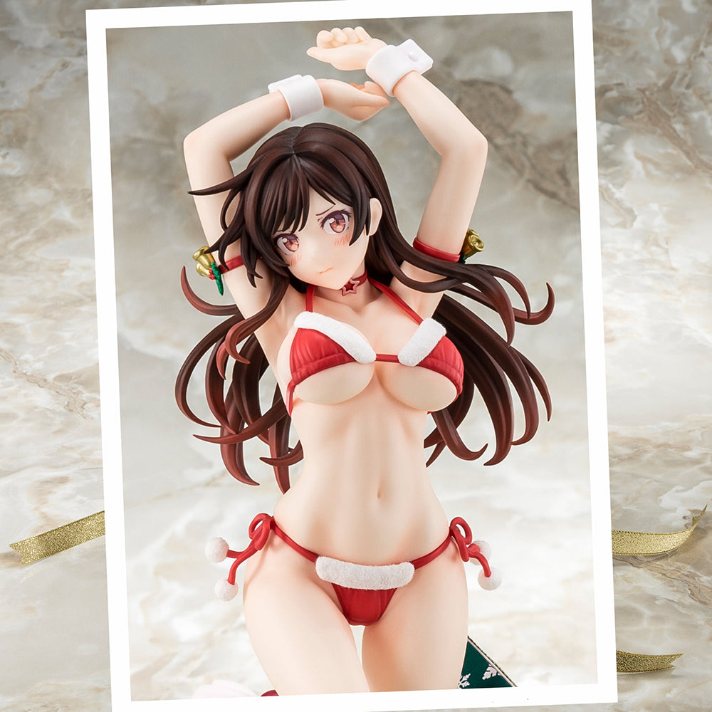 Vorbemalte Figur im Maßstab 1:6 von Rent-A-Girlfriend MIZUHARA Chizuru in einem Weihnachtsmann-Bikini als flauschige Figur. 2. Weihnachten – BALD KOMMT