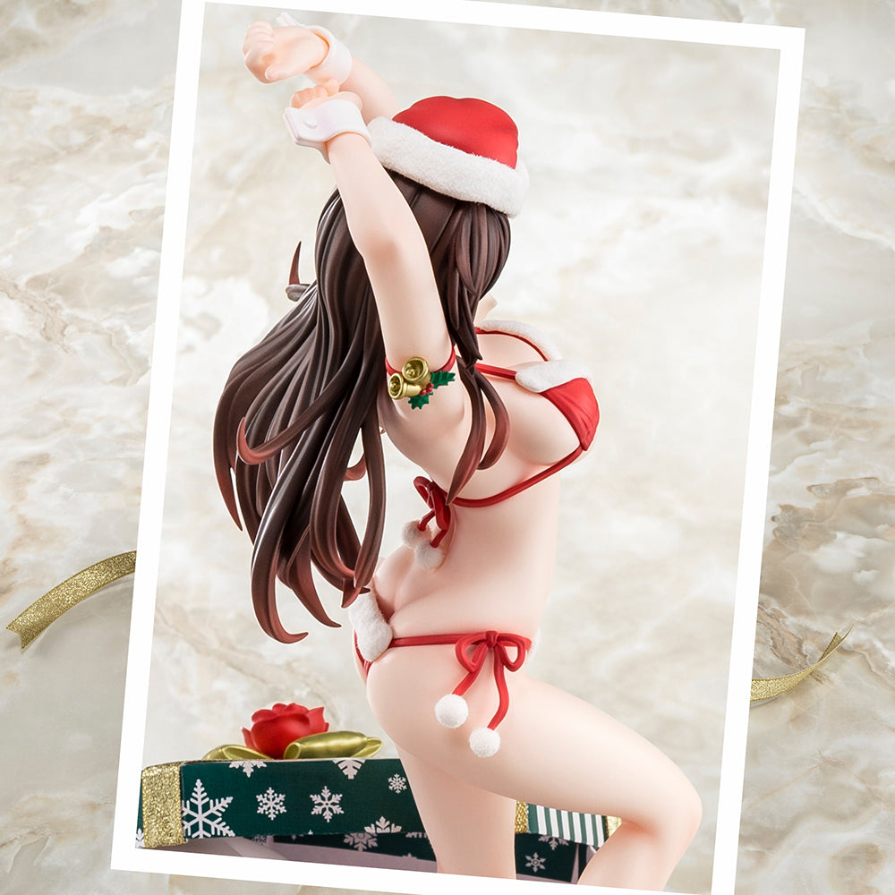Vorbemalte Figur im Maßstab 1:6 von Rent-A-Girlfriend MIZUHARA Chizuru in einem Weihnachtsmann-Bikini als flauschige Figur. 2. Weihnachten – BALD KOMMT