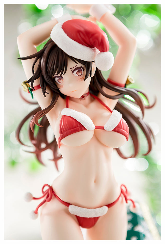 Vorbemalte Figur im Maßstab 1:6 von Rent-A-Girlfriend MIZUHARA Chizuru in einem Weihnachtsmann-Bikini als flauschige Figur. 2. Weihnachten – BALD KOMMT
