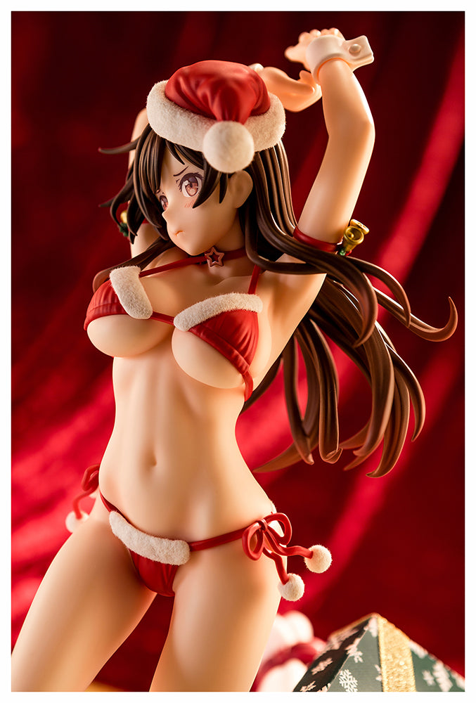 Vorbemalte Figur im Maßstab 1:6 von Rent-A-Girlfriend MIZUHARA Chizuru in einem Weihnachtsmann-Bikini als flauschige Figur. 2. Weihnachten – BALD KOMMT
