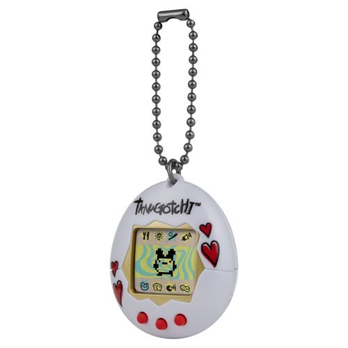 Tamagotchi Classic White Shell Red Hearts Digital Pet Super Anime Store