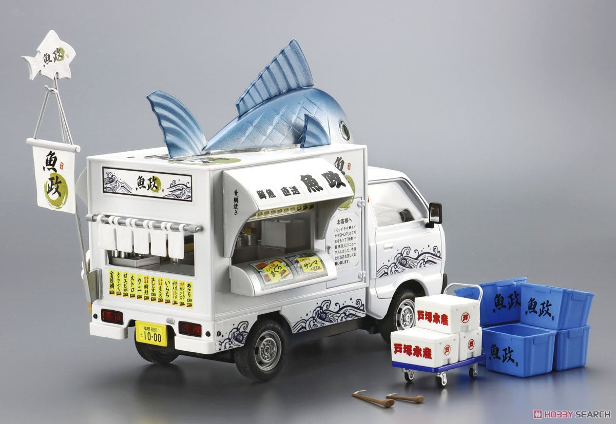 Fischhändler-Modellbausatz (Modellauto) im Maßstab 1:24 mit beweglichem Stall
