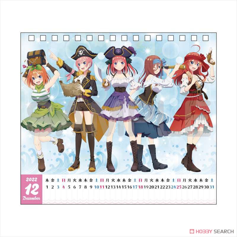 The Quintessential Quintuplets Season 2 Pirates Art Desk Calendar