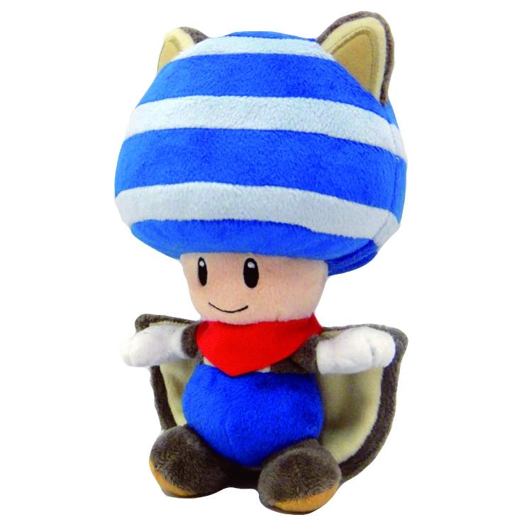 Super Mario Series Flying Squirrel Blue Toad Plush, 9" Super Anime Store