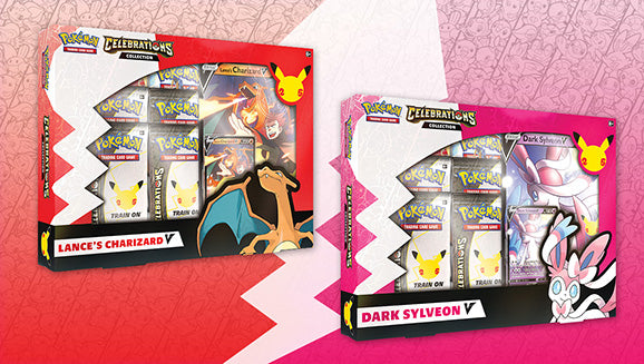 Pokemon TCG: Celebrations Collections (Lance's Charizard V/ Dark Sylveon V) Super Anime Store Pokemon TCG: Celebrations Collections (Lance's Charizard V/ Dark Sylveon V) Super Anime Store