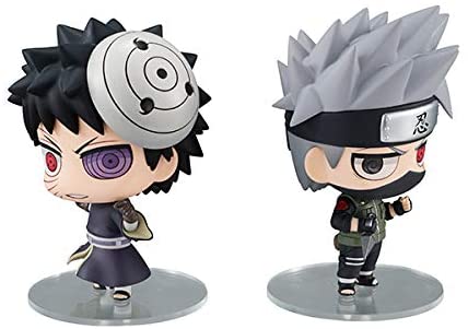 Chimi Mega Buddy Series ! NARUTO Shippuden Kakashi Hatake & Obito Uchiha Shinobi World War Figure 007 Set Super Anime Store
