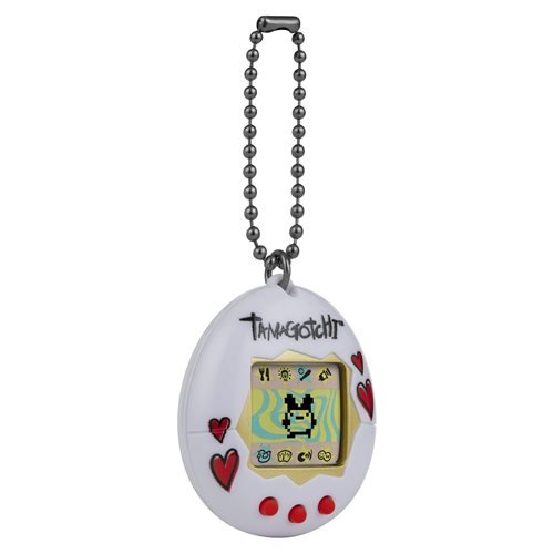Tamagotchi Classic White Shell Red Hearts Digital Pet Super Anime Store