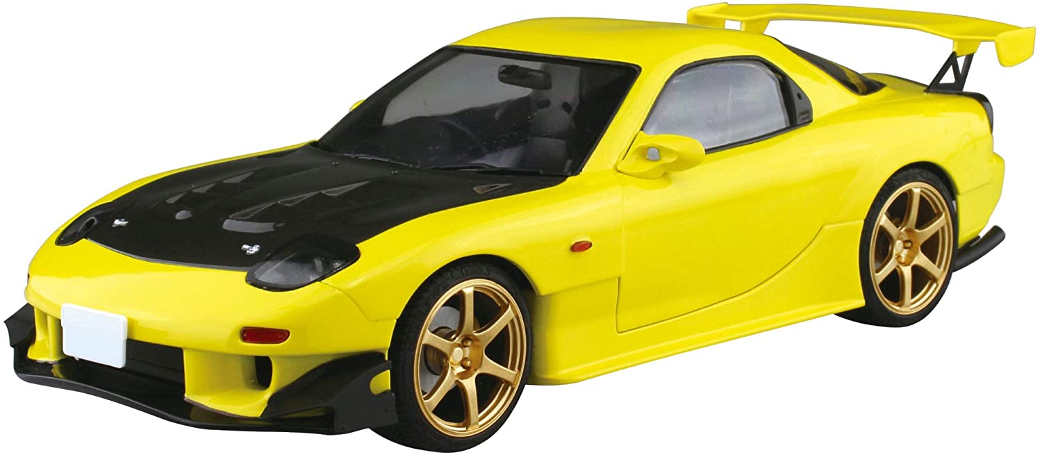 Aoshima 1/24 Scalei Initial D No.8 Takahashi FD3S RX-7 Project D - Plastic Car Model Kit Super Anime Store