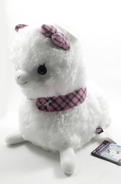 Amuse 13" Alpacasso sitting Plush - White with pink bow Super Anime Store