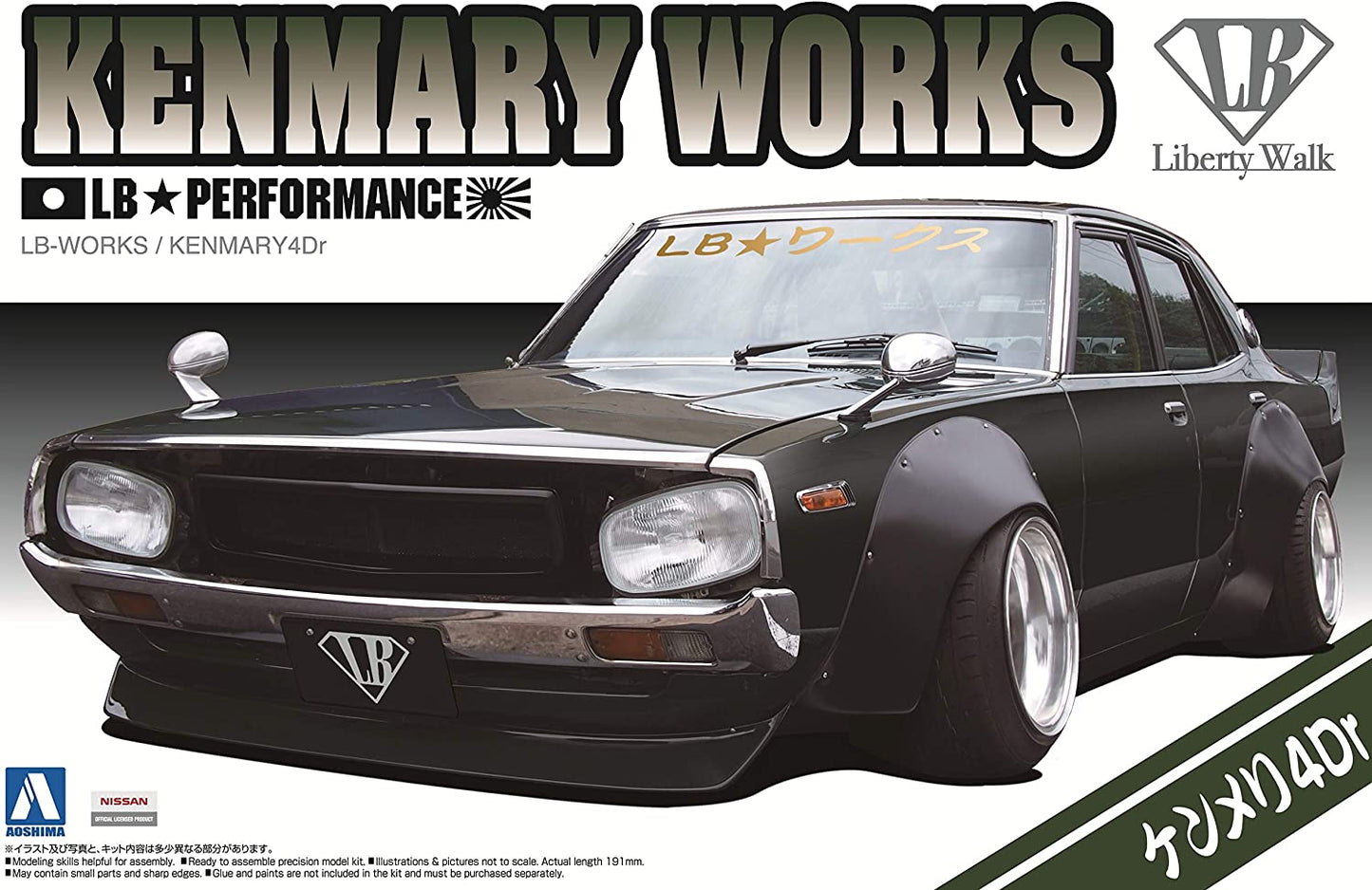 Aoshima 1/24 Scale Liberty Walk No.8 LB Works Kenmeri 4Dr 2015 Ver. - Plastic Model Kit