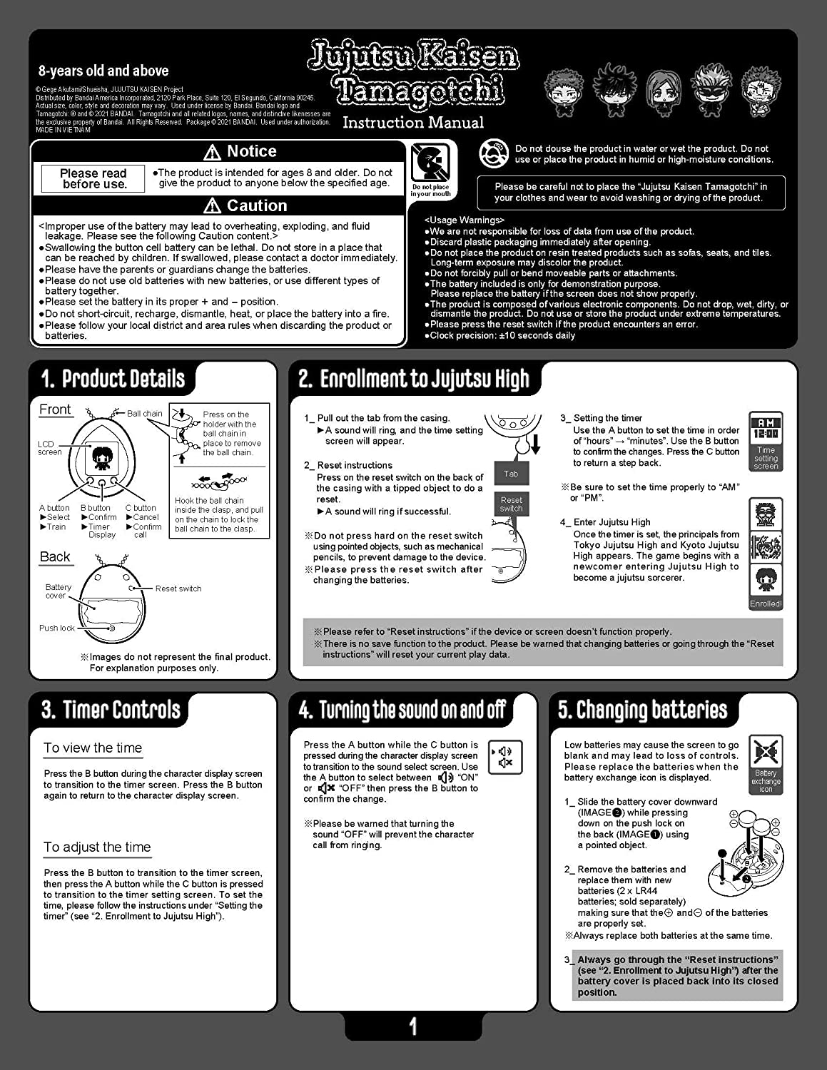 Jujutsu Kaisen Tamagotchi Nano: Nobara Kugisaki (Japanese Version)