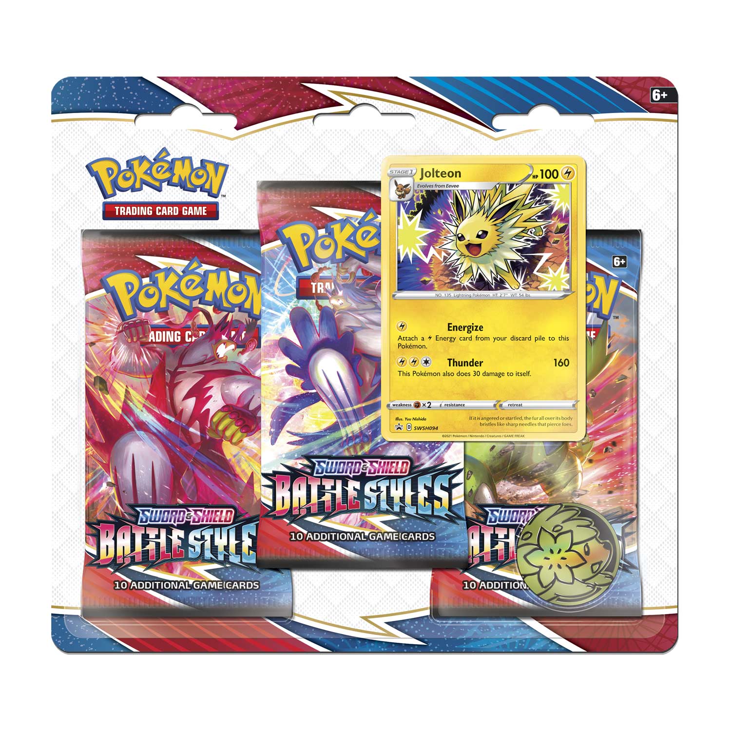 Pokémon TCG: Sword & Shield-Battle Styles 3 Booster Packs, Coin & Jolteon Promo CardSuper Anime Store