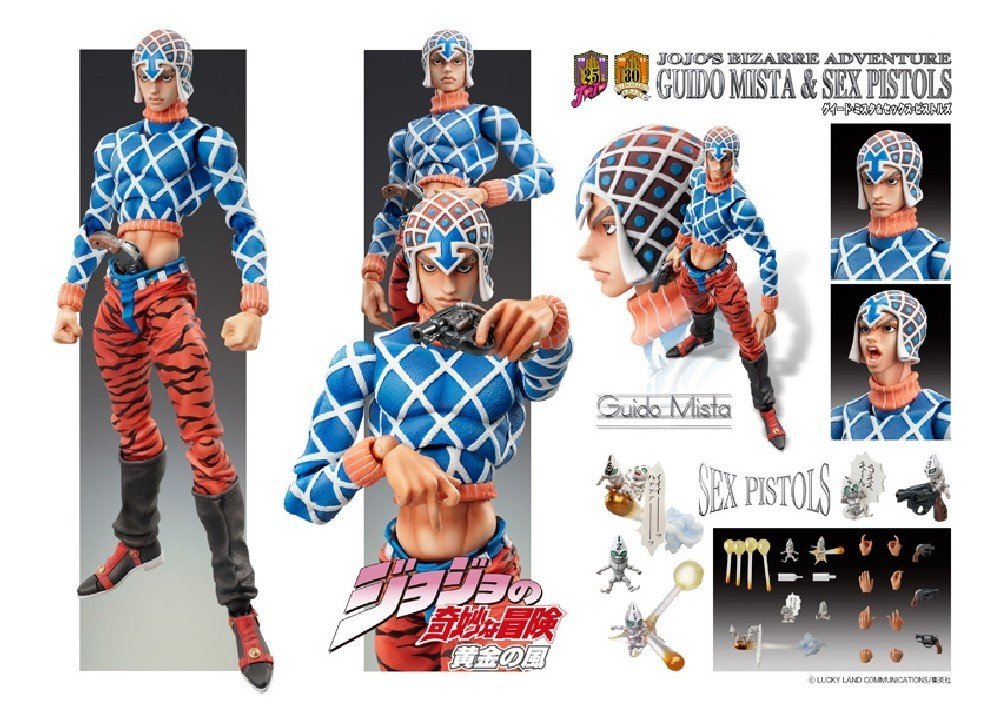 Medicos JoJo's Bizarre Adventure: Part 5--Golden Wind: Guido Mista & Sex Pistols Super Action Statue Figure - Super Anime Store FREE SHIPPING FAST SHIPPING USA