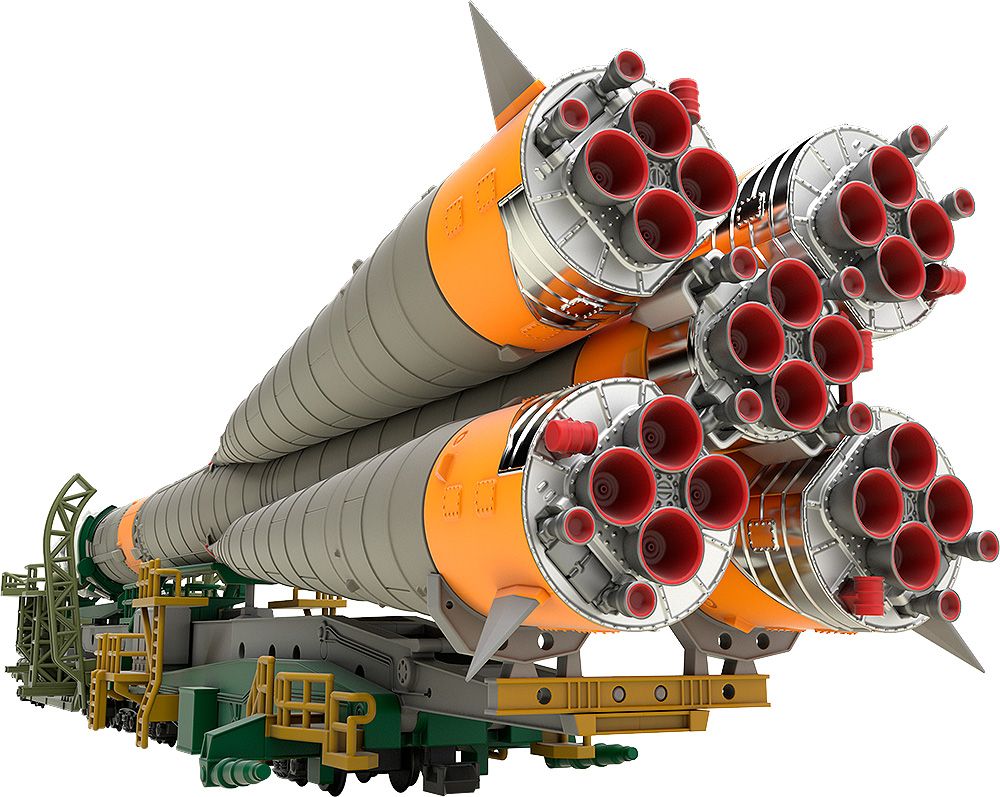 MODEROID 1/150 Modelo de plástico Soyuz Rocket & Kit de modelo de tren de transporte