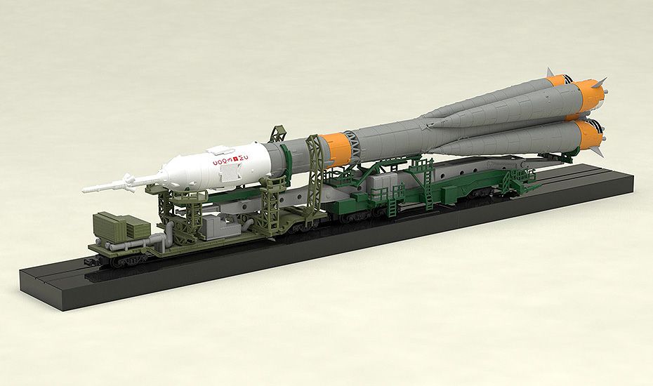 MODEROID 1/150 Modelo de plástico Soyuz Rocket & Kit de modelo de tren de transporte