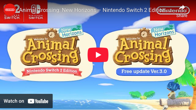 Animal Crossing: New Horizons Game Gets Switch 2 Edition, Free Update on January 15