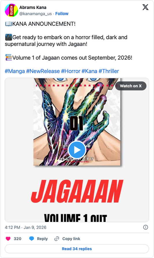 Abrams ComicArts' Kana Licenses Muneyuki Kaneshiro, Kensuke Nishida's Jagaan Manga