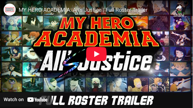 My Hero Academia: All's Justice Game's Trailer Unveils Full Roster