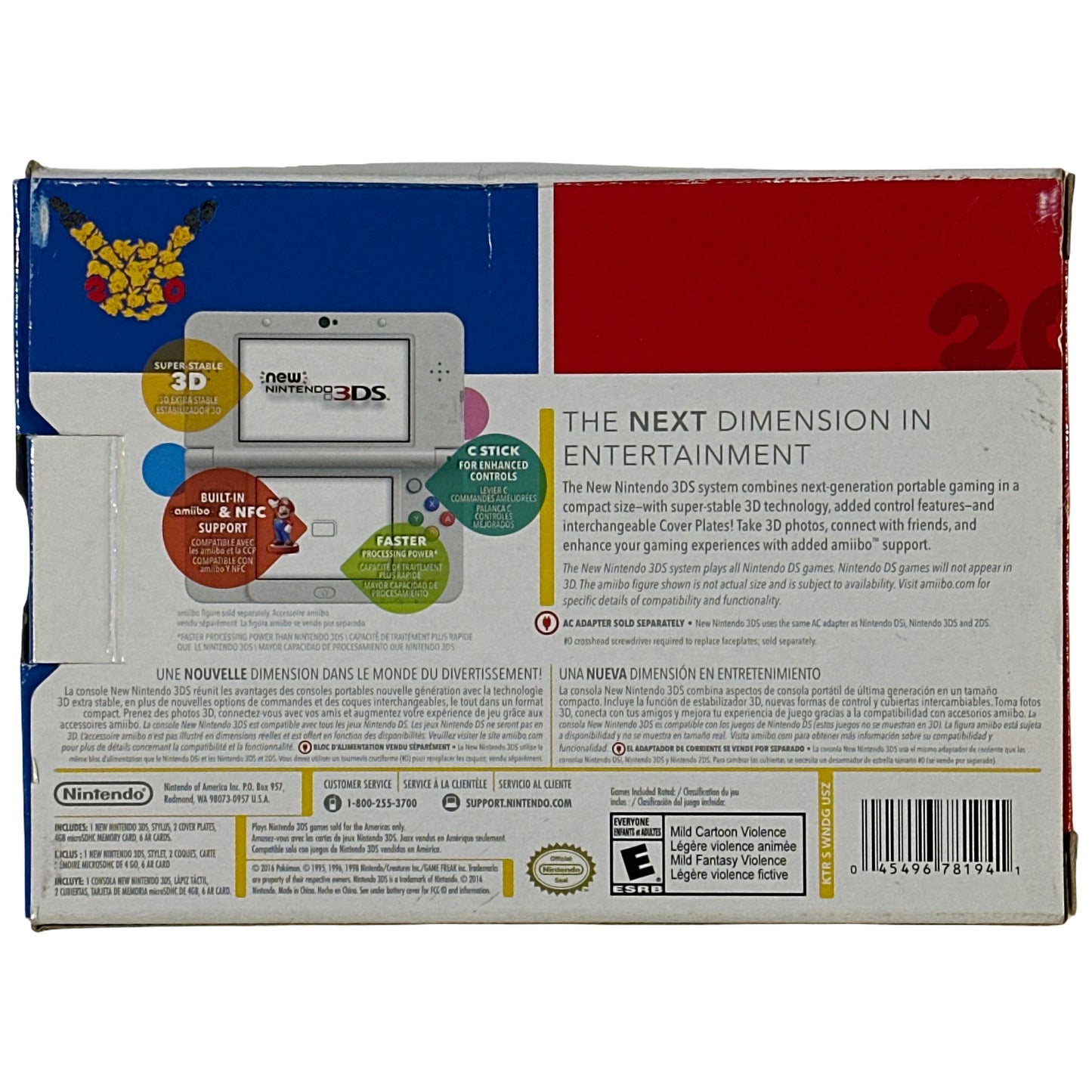 New Nintendo 3DS Pokemon 20th Anniversary Edition - Nintendo 3DS