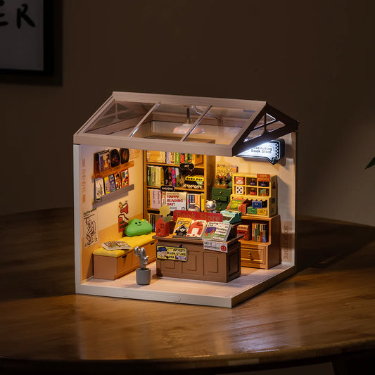 Rolife Super Creator Fascinating Book Store DIY Miniature House Kit
