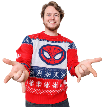 Marvel Spider-Man Symbol Offcially Licesned Adult Holiday Ugly Christmas Sweater