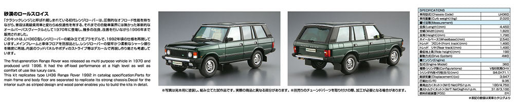 1/24 LANDROVER LH36D RANGEROVER CLASSIC '92 Model Kit