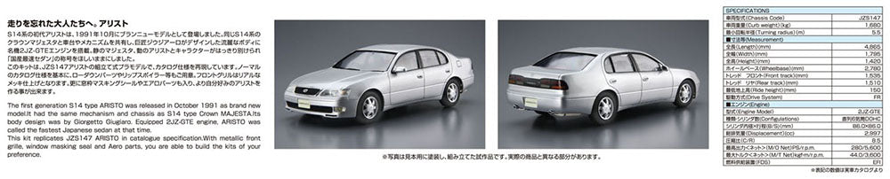 1/24 TOYOTA JZS147 ARISTO 3.0V/Q '91 Model Kit