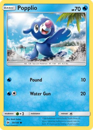 Popplio 039/149 - SM Base Set Reverse Holofoil