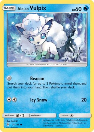 Alolan Vulpix 021/145 - SM  Guardians Rising Reverse Holofoil