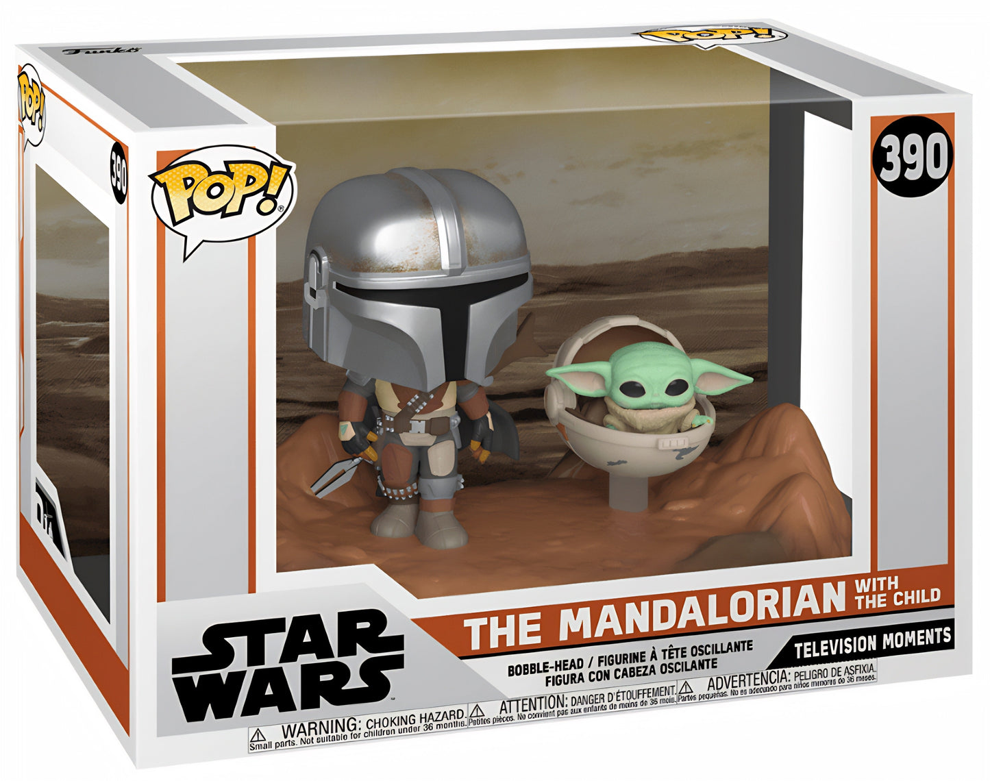POP! Star Wars (Television Moments): 390 The Mandalorian, Mando with the Child