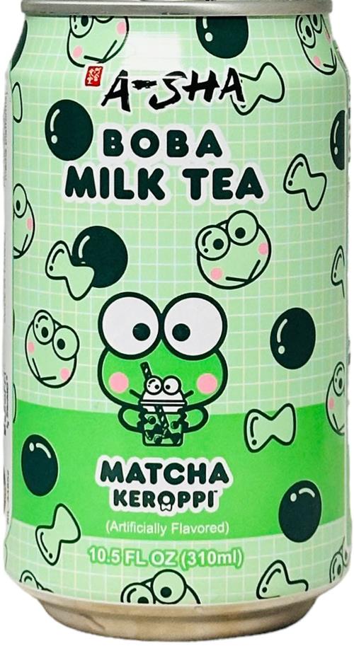 A-SHA Sanrio Boba tea with milk matcha KEROPPI (1 Can)