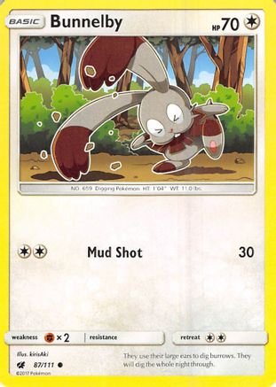 Bunnelby 087/111 - SM  Crimson Invasion Reverse Holofoil