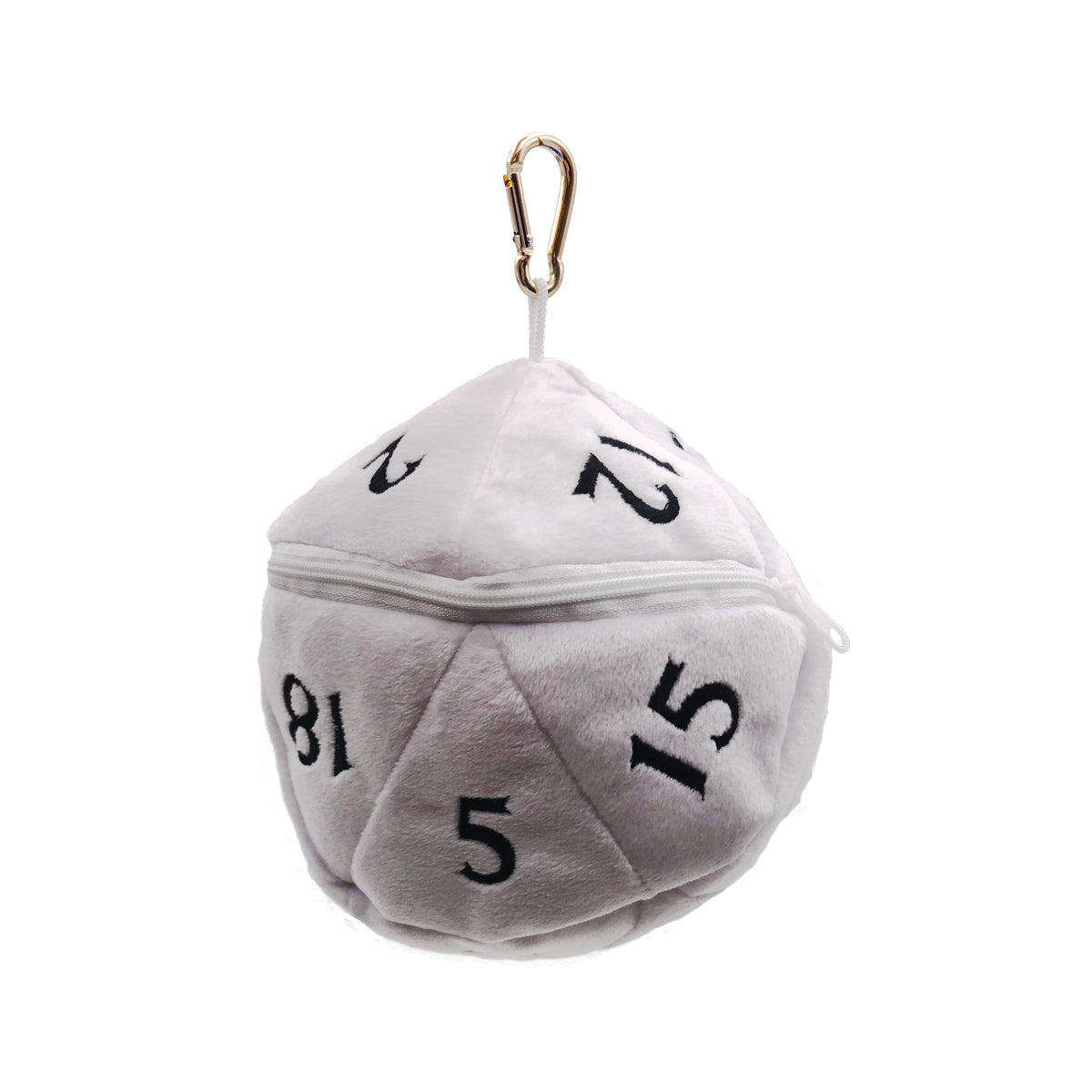 D20 Plush Dice Bag - White