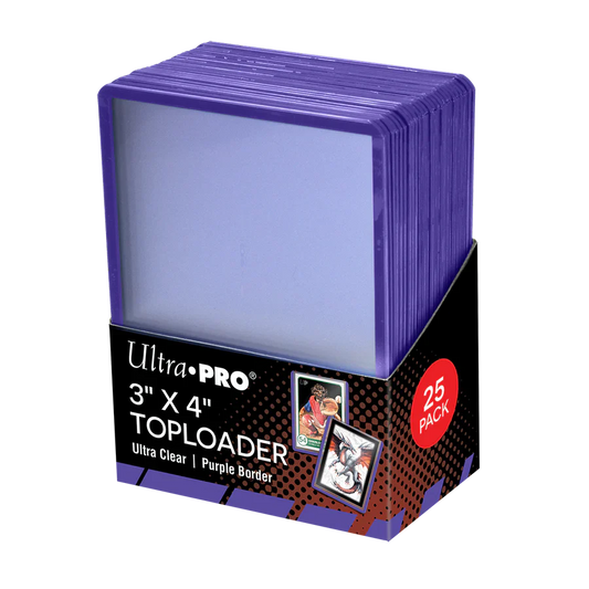 3" x 4" Colored Border Toploaders (25ct) for Standard Size Cards (Purple)