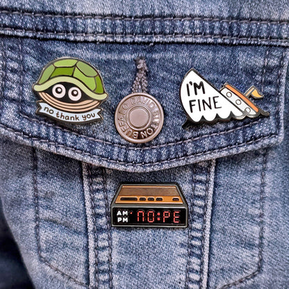 NOPE Alarm Clock Pin - Super Anime Store