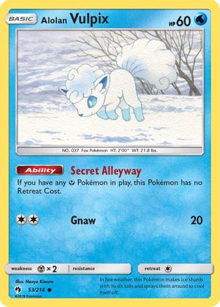Alolan Vulpix 053/214 - SM  Lost Thunder Reverse Holofoil