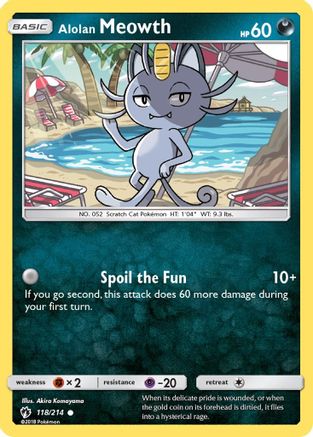 Alolan Meowth 118/214 - SM  Lost Thunder