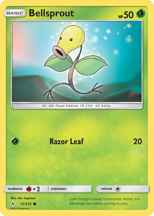 Bellsprout 013/214 - SM  Unbroken Bonds Reverse Holofoil