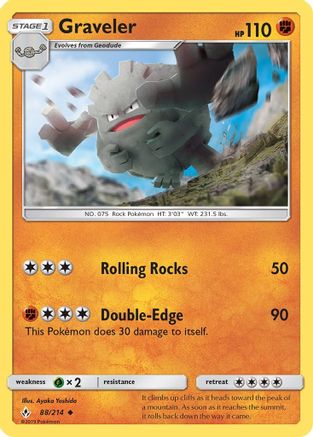 Graveler 088/214 - SM  Unbroken Bonds