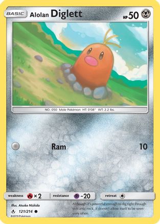 Alolan Diglett 121/214 - SM  Unbroken Bonds