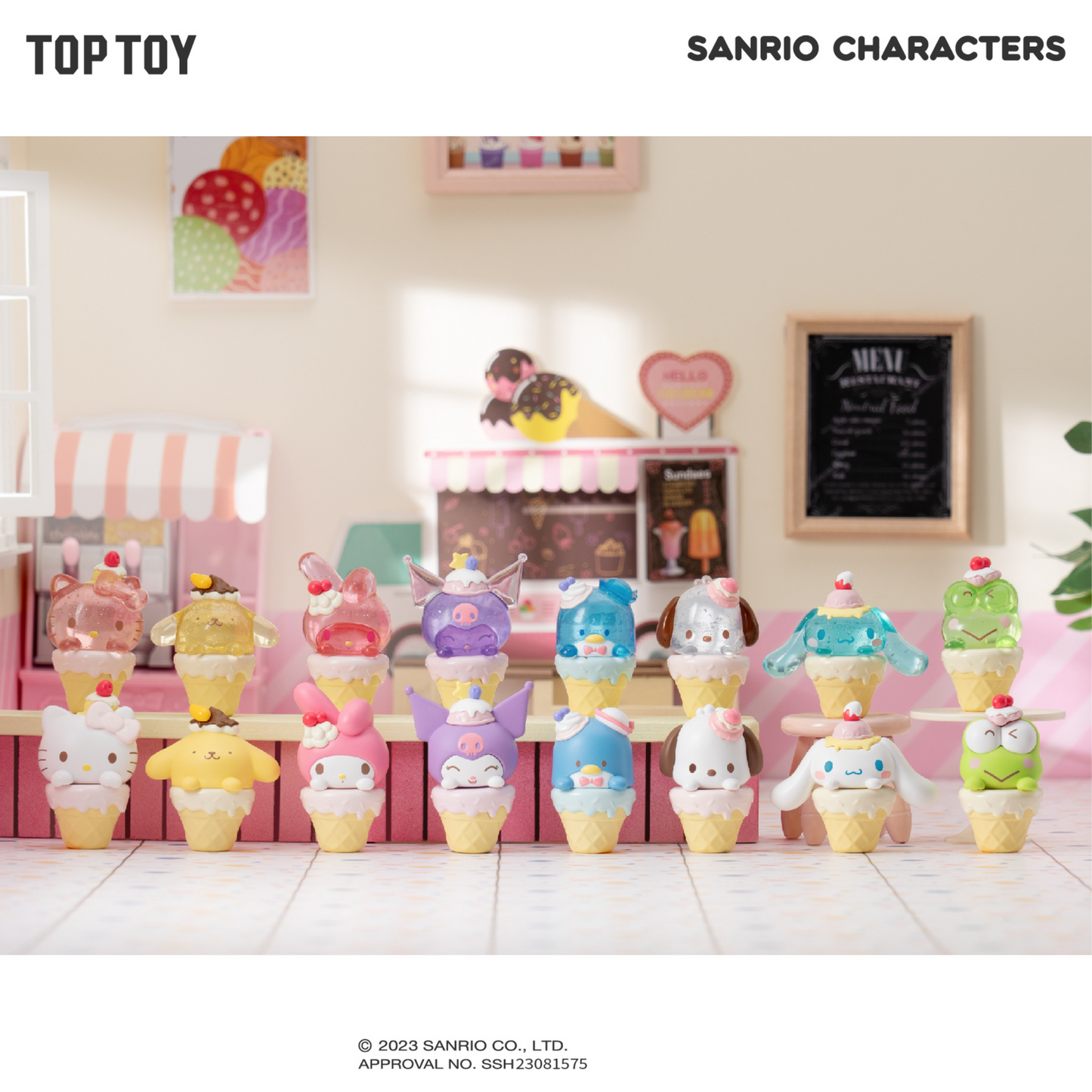 Top Toy Sanrio Mini-Eiscreme-Figurenbeutel, zufälliger Stil (3 in 1)