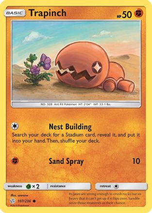 Trapinch 107/236 - SM  Cosmic Eclipse Reverse Holofoil