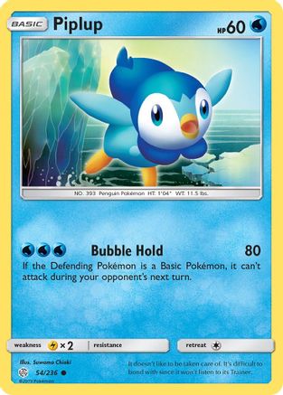 Piplup 054/236 - SM  Cosmic Eclipse Reverse Holofoil